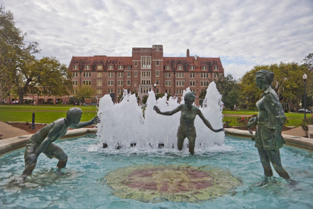 Campus Images Landis Green and Landis Fountain