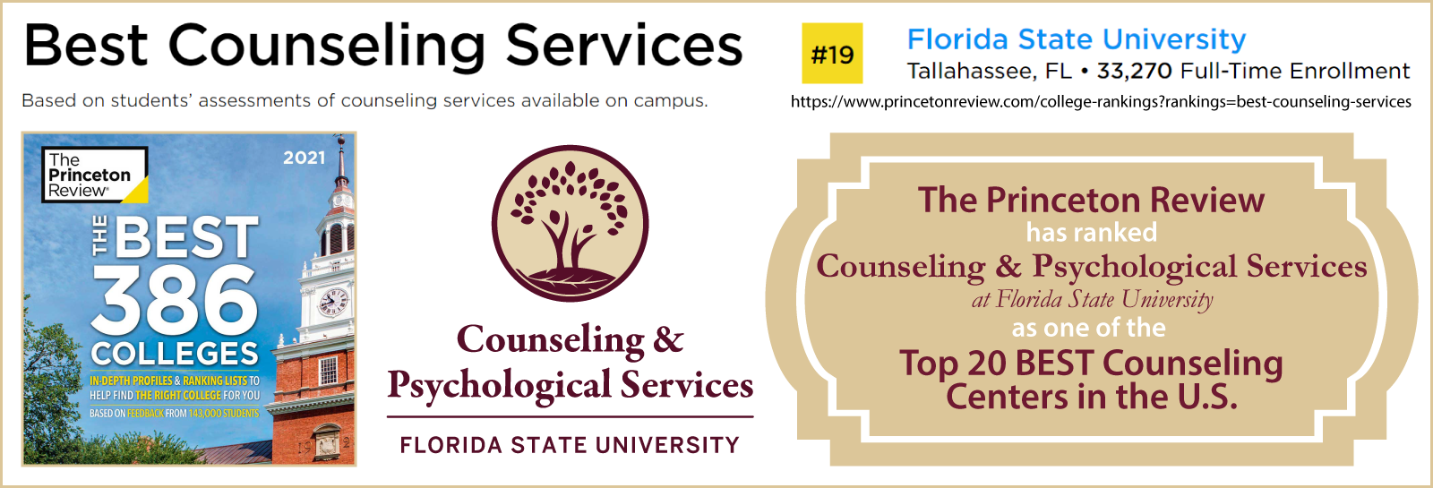 FSU CAPS Top 20 Counseling Center