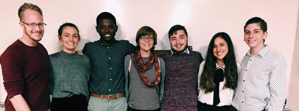 From left to right: Jordy Yarnell, RENEW Coordinator; Cara Hara Harbaugh, Secretary; Keanu Jackson, President; Kayla Wagler, Director of Program Development; Christopher Ortiz, Treasurer; Dom Dubon, Director of Public Relations; Dylan Allen, Vice President
